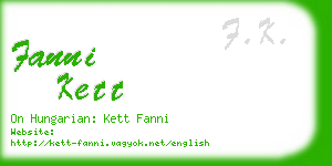 fanni kett business card